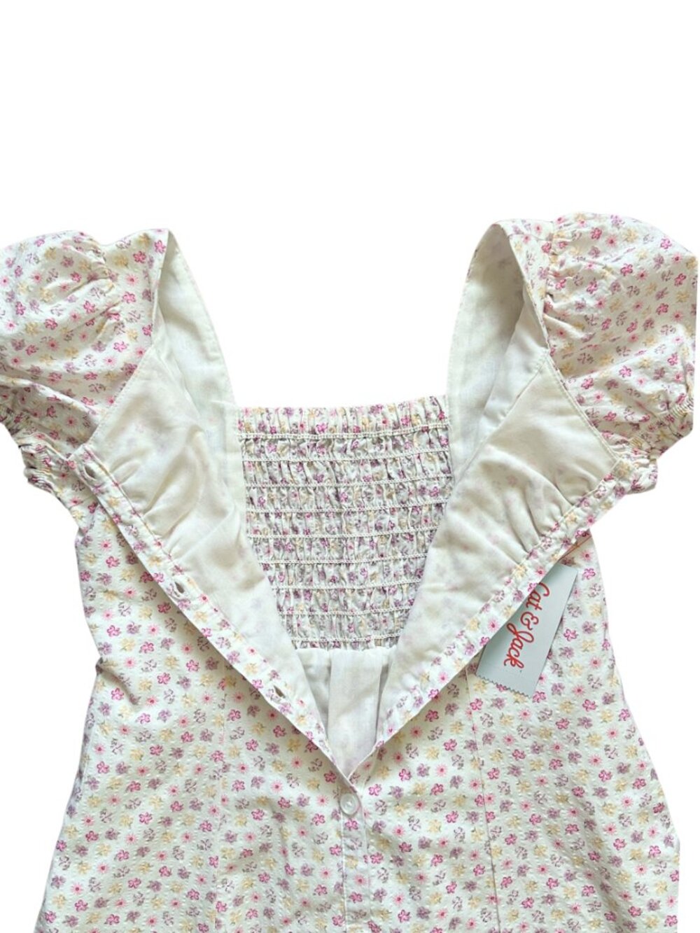 NWT Cat & Jack Girls Floral Button Front Mini Dress With Pockets L 10/12 - Picture 9 of 13